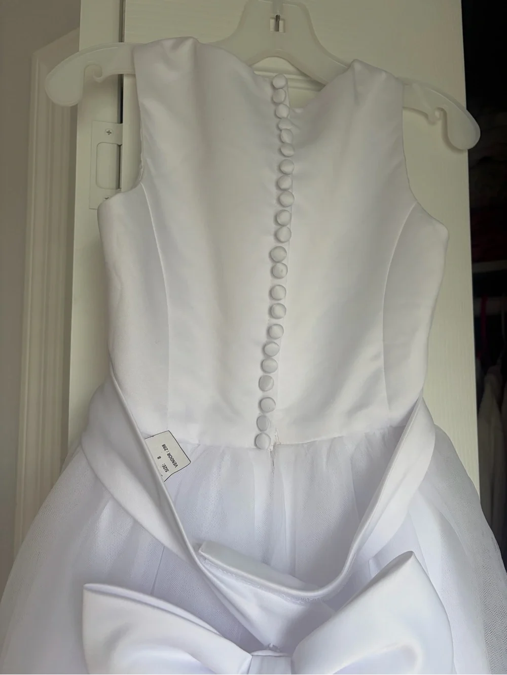 David's Bridal White Girls' Tulle Ball Gown - Picture 4 of 6